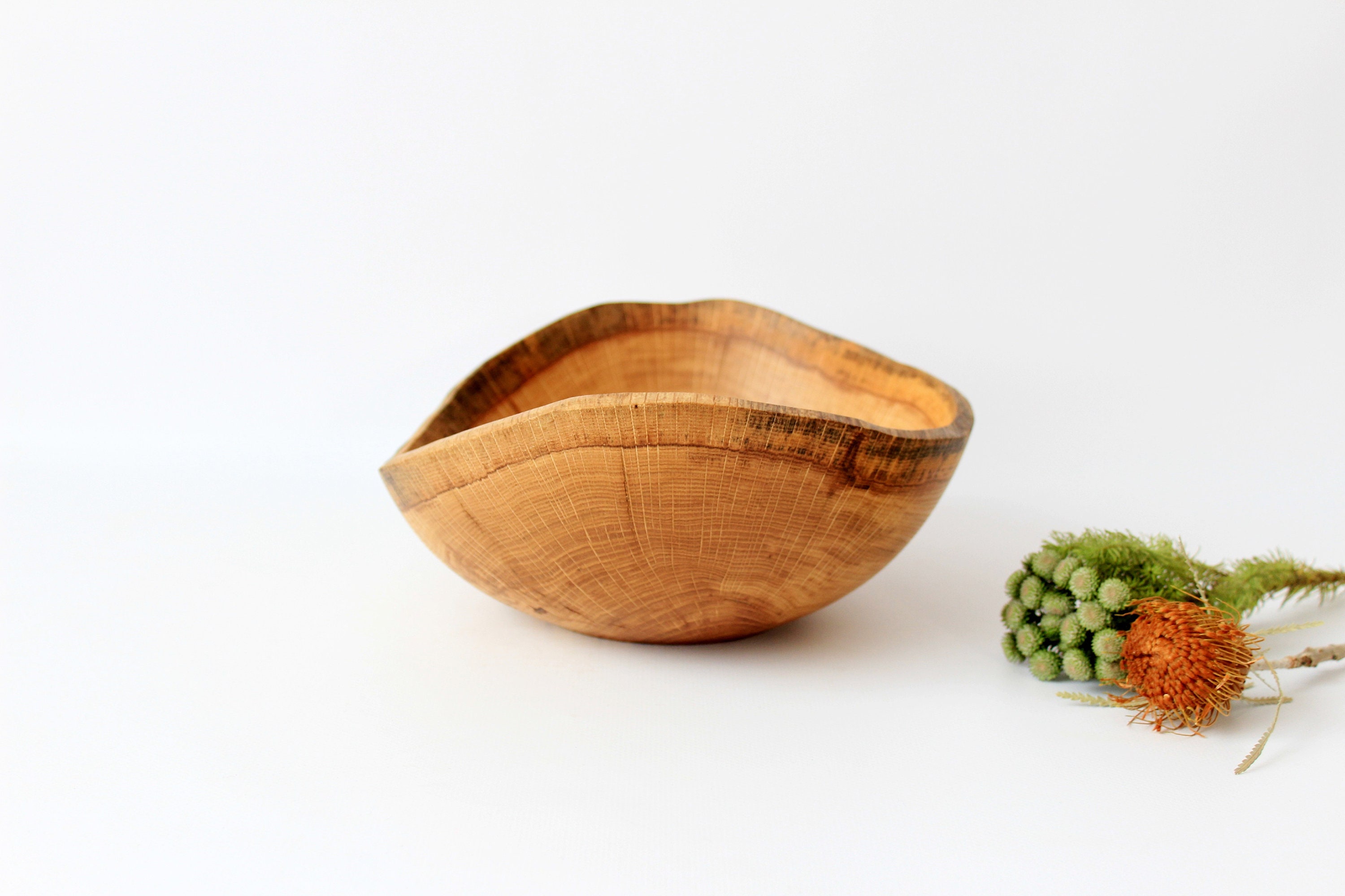 Obst-Holzschale Eiche dekorative Geschirr handgefertigt | Etsy