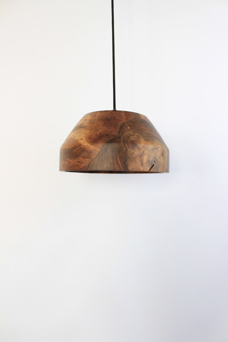 hanging modern pendant light, rustic flush mount lights, walnut chandelier lamp image 5