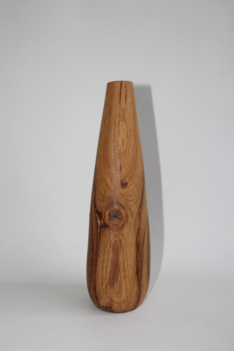 Tall wood vase rustic decorative floor vase handmade Etsy