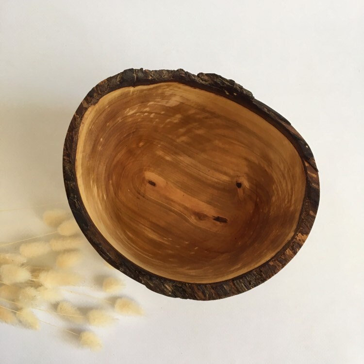 Decorative live edge wooden bowl turned farmhouse 5th Etsy
