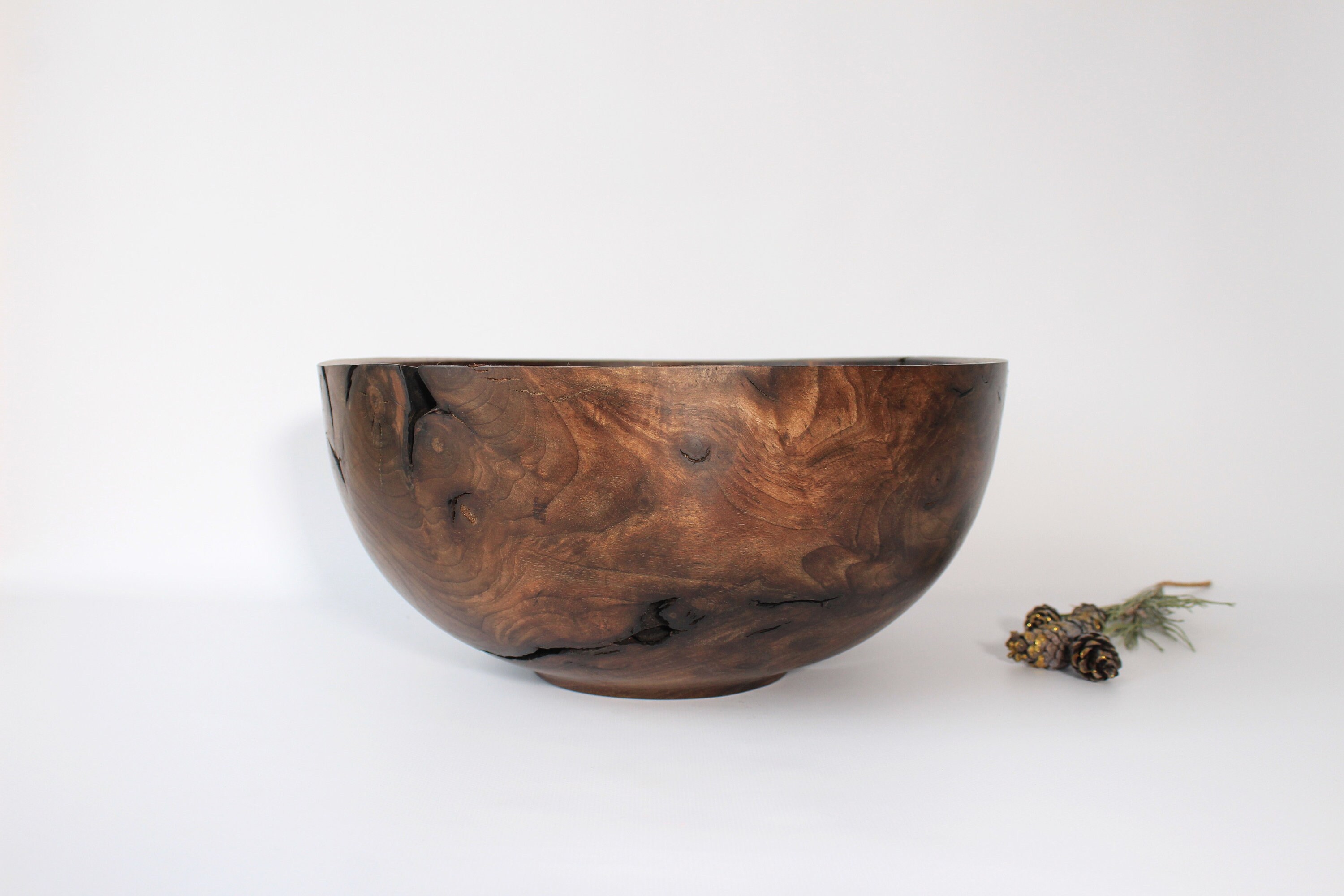 Extra große dekorative Holzschale für Obst gedreht | Etsy