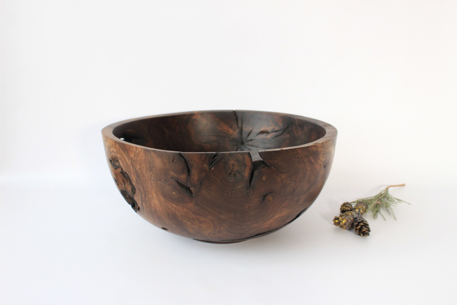 Extra große dekorative Holzschale für Obst gedreht | Etsy