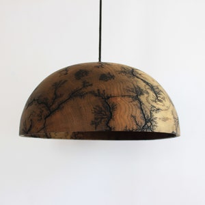 Large hanging lamp, unique flush mount lights, large oak plug in chandelier handmade image 10