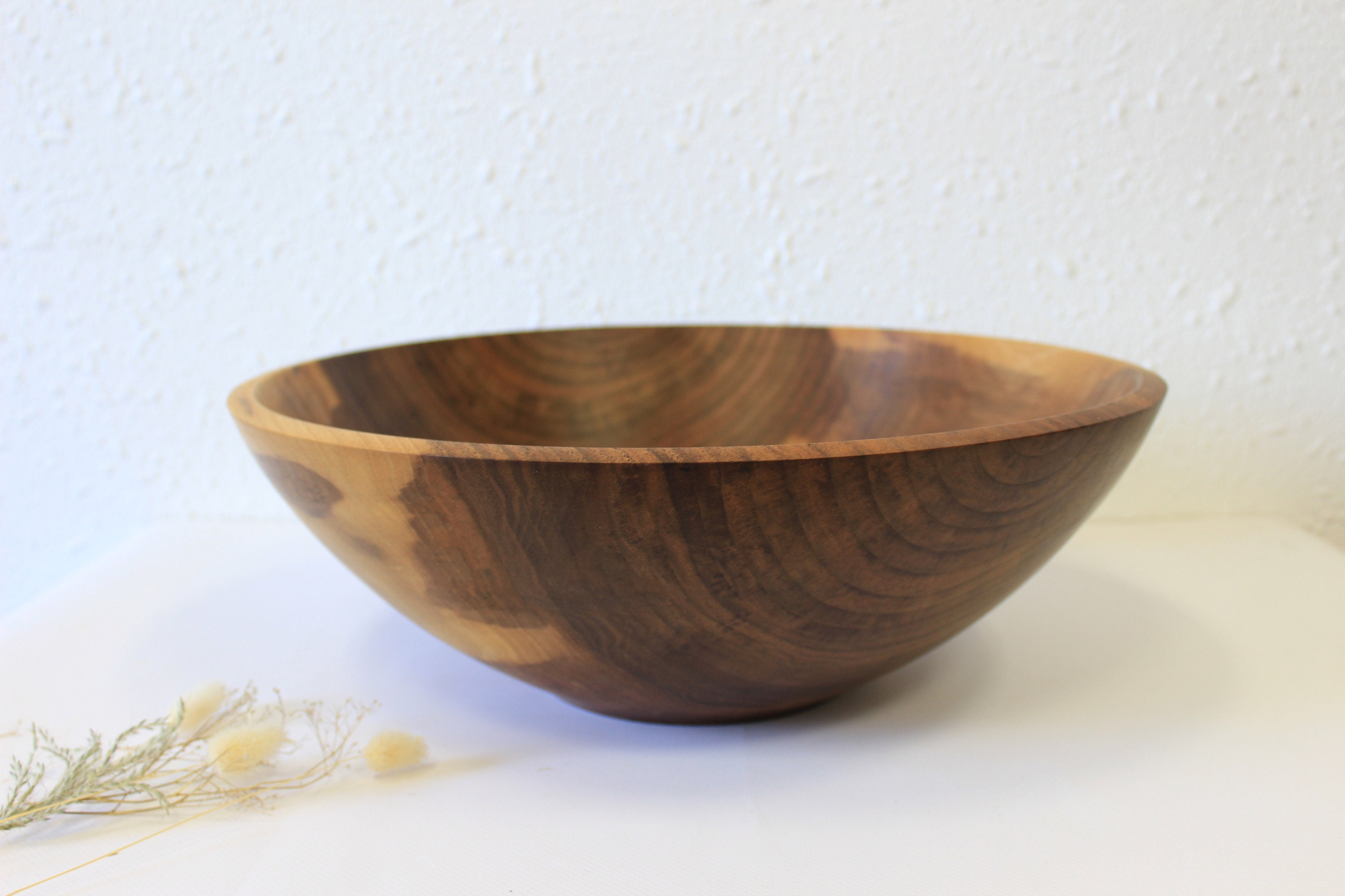 Extra large wooden mixing bowl walnut dough bowl round Etsy
