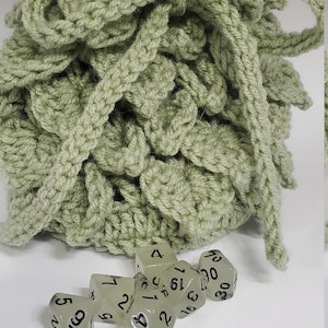 Crochet Dragon Scale Dice Bag: Acrylic Yarn, Handmade