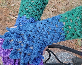 dragon scale fingerless gloves