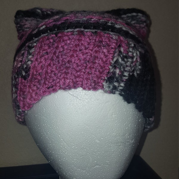 Crochet pattern-Pussycat hats, Pussyhat Project March hat, woman's march, pink pussyhat, girl power, crochet cat hat, pussy hat