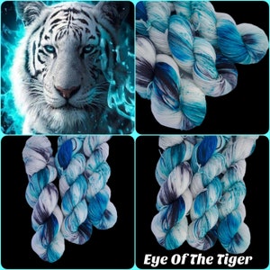 Eye of The Tiger, Sock yarn, hand dyed sock yarn, merino yarn, superwash sock yarn, speckle sock yarn,  wool nylon sock yarn, fingering ya