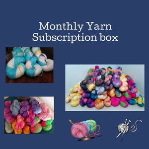 Sock yarn subscription box, Wool sock yarn, gifts for knitters,Hand dyed sock yarn, indie dyed yarn, yarn box, fingeringweight yarn