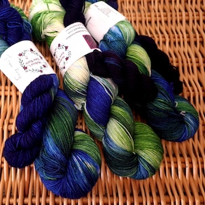 Tree Frog, Sock Set, sock yarn, hand dyed yarn, mini skein,  hand dyed sock yarn, sock yarn hand dyed, indie dyed sock yarn