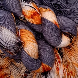 Smoke & Sparks, Sock yarn, hand dyed sock yarn, merino yarn, superwash sock yarn, speckle sock yarn,  wool nylon sock yarn, fingering yarn