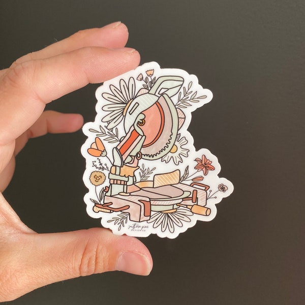 Miter Saw Sticker | Maker Sticker | Woodworker | Tool Sticker | Die Cut Sticker | Waterproof | Laptop Sticker | Shop Sticker | Woodworking