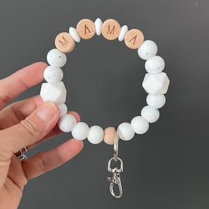 Llavero de pulsera de mamá / Llavero de pulsera / Llavero de cuentas de silicona / Moderno / Pulsera de silicona / Pulsera de silicona