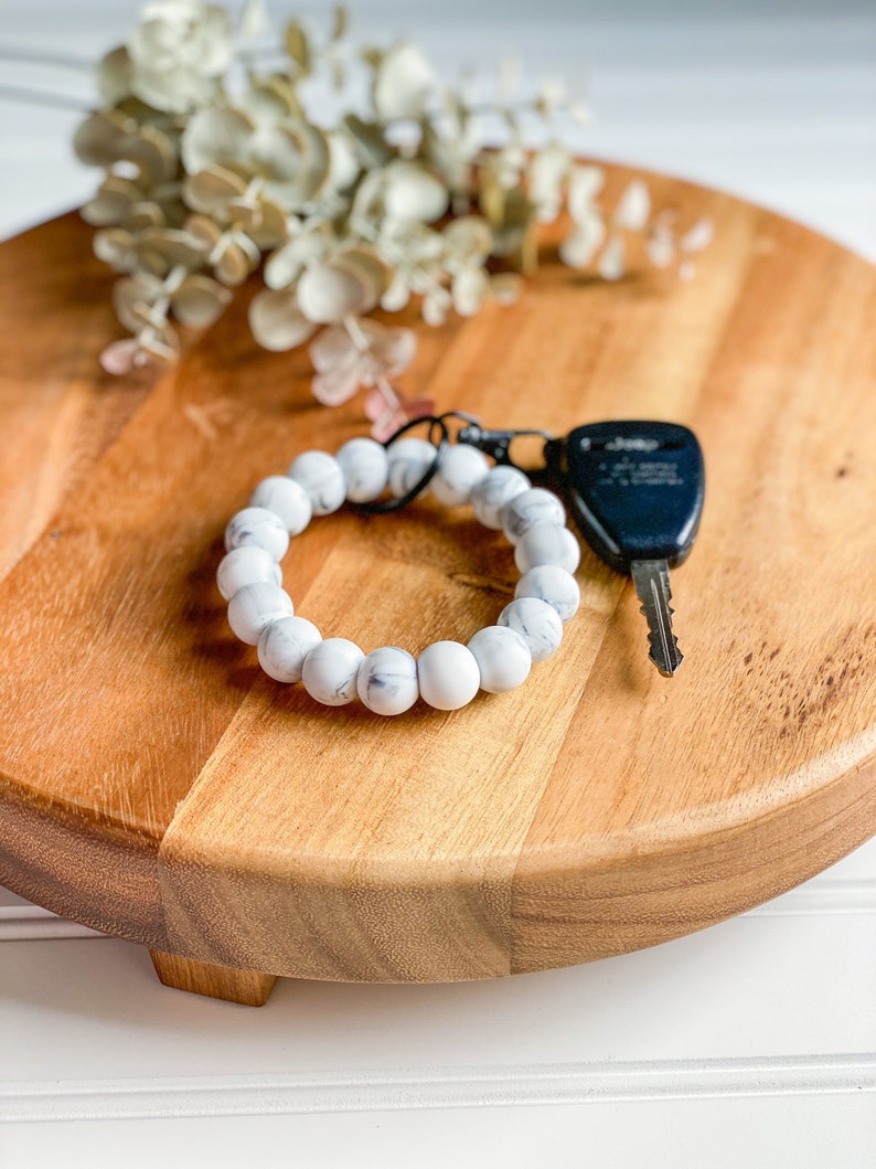 Wristlet keychain Bracelet keychain Silicone bead keychain Etsy