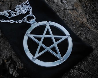 Giant Inverted Pentagram Necklace: Black Metal Satanic Jewelry