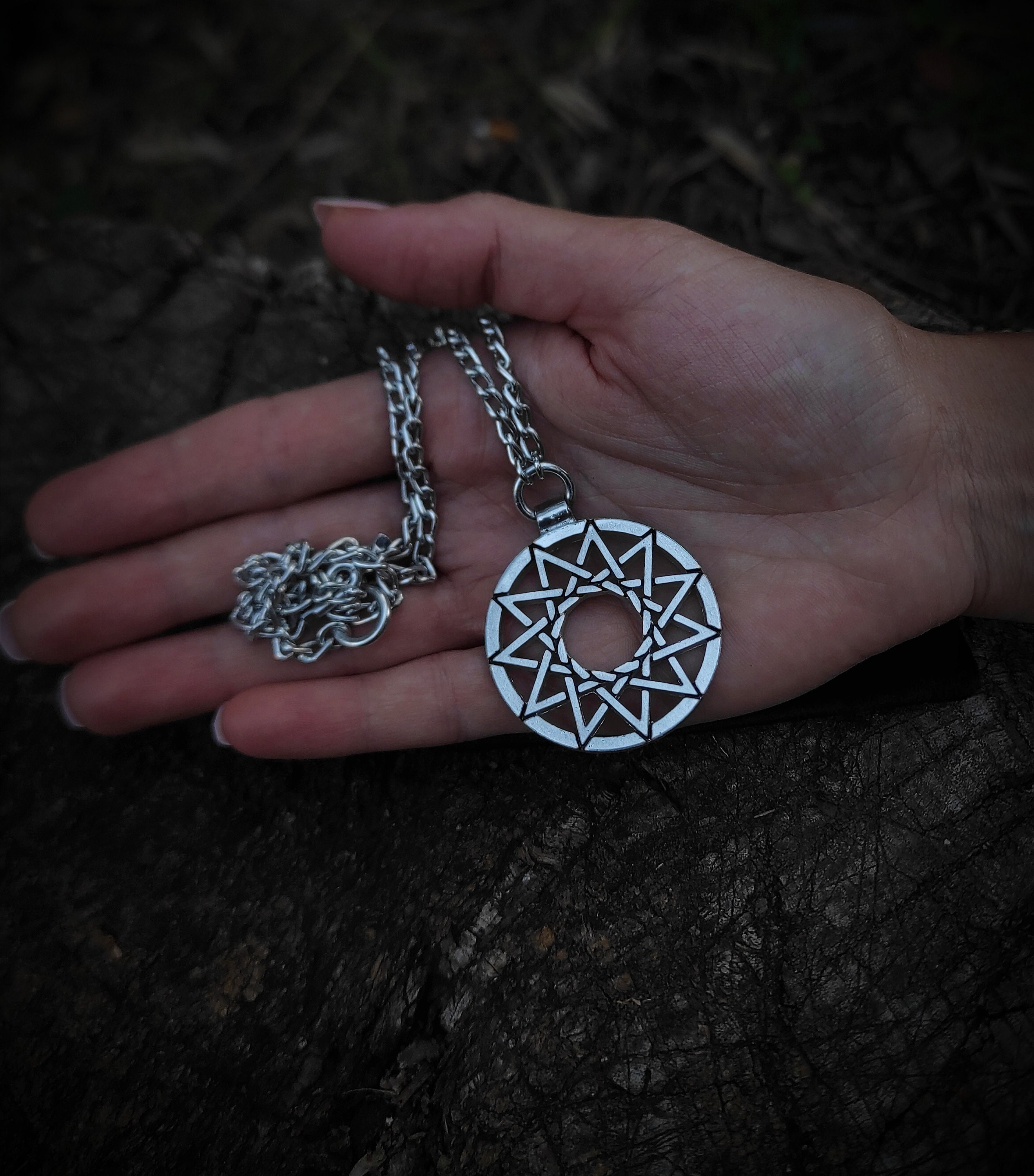 Hendecagram Star Necklace , Chaos Anti Cosmic Energy Pendant