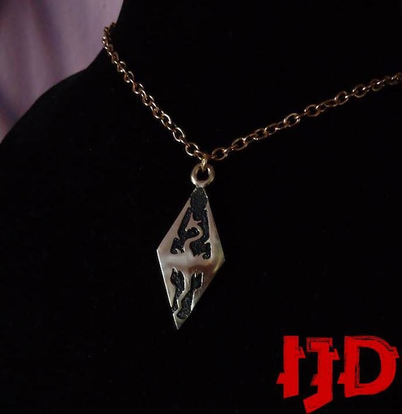 Golden Skyrim Amulet Skyrim Necklace Silver Skyrim Amulet Etsy