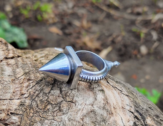 Large African Tuareg Tribal Silver Ring , Antique Mediterranean 