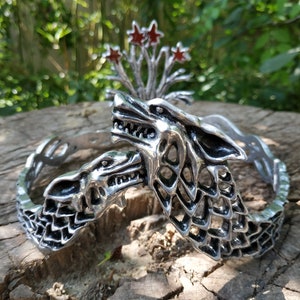 Celtic wedding head dress , howling wolves mystic tree tiara cranium ornament , canine animal themed ancient crown gift for wife girlfriend