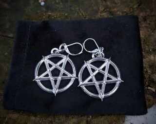 Sigillo Di Lilith Orecchini A Goccia Demoniaco - Acciaio Inox, Simbolo Dea, Gioielli Gotici Pagani Per Donna