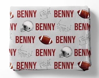 Sports Personalized Baby Blanket - Football Name Blanket - Baseball Blanket -  Football Nursery - Kid Sport Blanket - Monogram Blanket