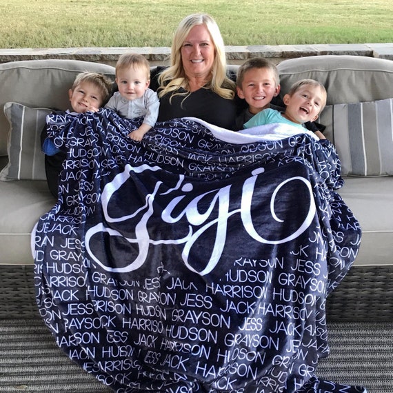 Personalized Grandparent Blanket - Personalized Grandma Blanket - Grandparent Gift - Grandkid Blanket - Gifts for Grandma - Grandma Gift