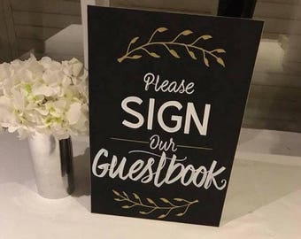 Please Sign Our Guestbook Sign Printable Chalkboard