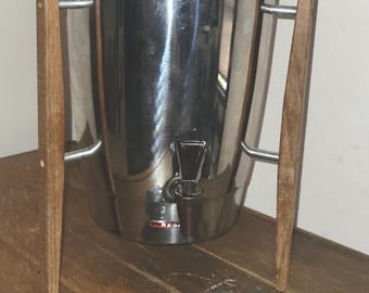 Regal Ware Mid-Century Modern Coffee Percolator: Atomic Space Age Design, 3 Wooden Legs