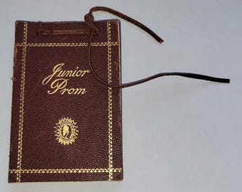1949 Union College Schenectady NY Junior Prom Small Leather Dance Card Program Booklet