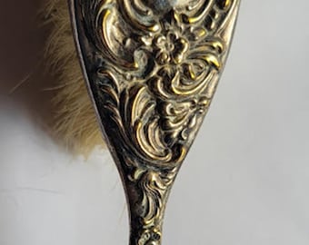 Antique Art Nouveau Small Silverplate Silver Plate Small Repousse Dresser Hair or Clothing Brush