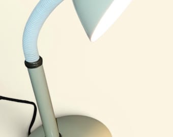 Vintage Tensor Gooseneck Cream Colored Small Desk Lamp Made in Brooklyn, Working!