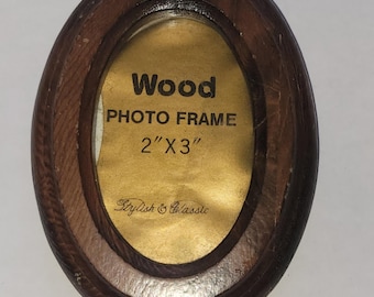Vintage Miniature Doll House Size Oval Double Layer Wooden Picture or Mirror Frame