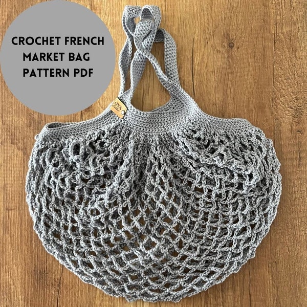 French market bag pattern PDF / Instant Download / Crochet Eco Friendly Market Bag / Farmer's Market Mesh Bag / Beach Bag /Printable Pattern