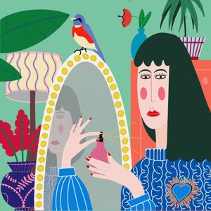 Magda puts on her perfume Portrait