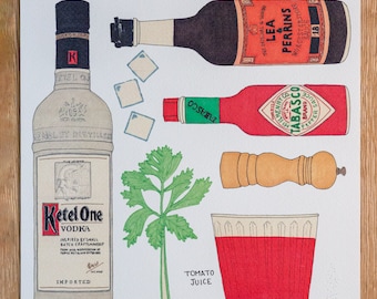 Bloody Mary Ketel One Illustrated Recipe