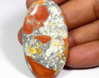 Indonesia REF AL69 Jaspe maligano 62 carats cabochon pendant natural stone