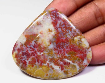 Alluring Smooth Hungarian agate loose gemstone Natural Red Moss agate cabochon Red Moss agate gemstone Moss agate loose 27 Cts #3030N