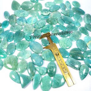 Natuurlijke cabochon van Amazoniet. Topkwaliteit! Amazoniet edelsteen. Groene Amazoniet-partij. Helende Amazoniet-groothandel voor sieraden. 13 stuks: 500 kt.