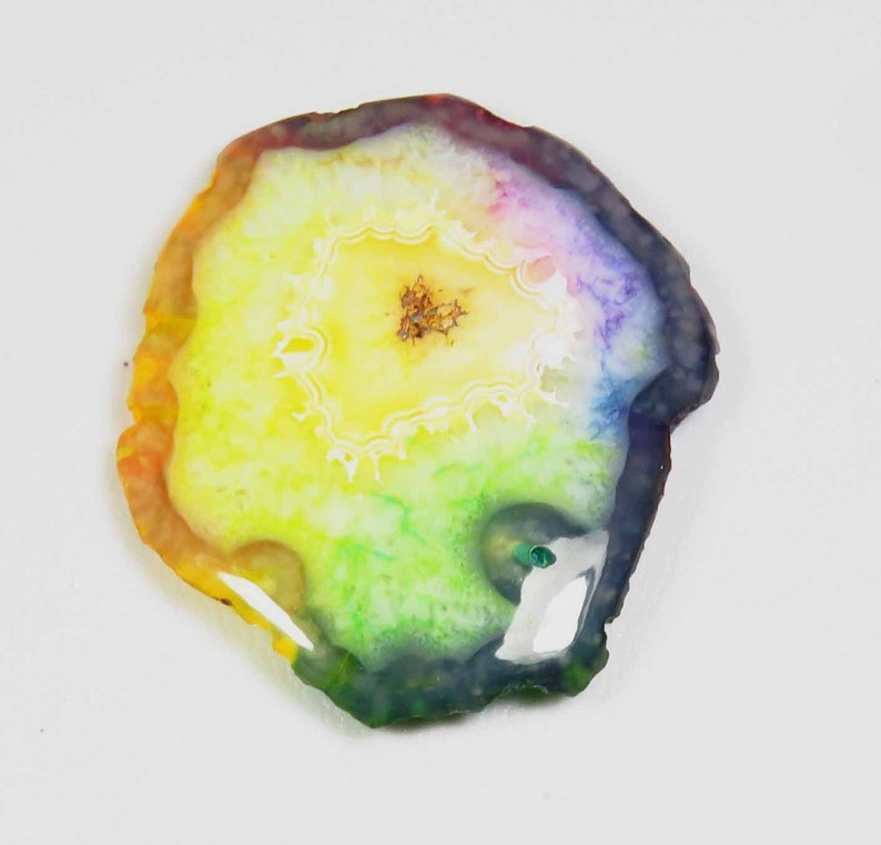 44x36 mm KB-3796 Solar Quartz Solar Slice Agate Geode Multi Color Rainbow Solar Slice Gemstone Loose Solar Quartz Cabochon Top Grade