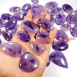 Paarse amethist cabochon. Natuurlijke amethist edelsteen. Star Designer-amethist. Groothandel lot amethist 22 stuks 1000 kt gemengde vorm amethist.