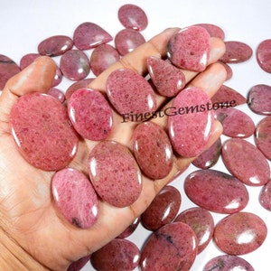 Rodonite rosa. Molto raro! Cabochon in rodonite. Pietra preziosa naturale di rodonite. Lotto all'ingrosso di 7 pezzi di rodonite lucidata a mano da 500 ct per gioielli.