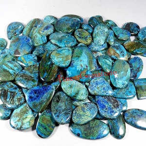 Shattuckite Gemstone. Massive! Blue Green Shattuckite. Natural Shattuckite Cabochon. Wholesale Lot 126 Pcs 5000 Cts Shattuckite For Jewelry.