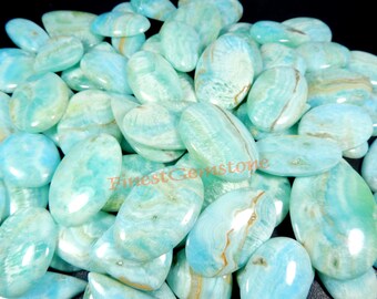 Natural Blue Aragonite Cabochon Gemstone Loose For Jewelry Making Bulk Lot 6 Pcs. 250 Cts