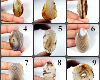 Natural Yellow Montana Agate Cabochon. Polished Gemstone Loose For Wire Wrapping