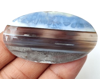 Natuurlijke Owyhee blauwe opaal cabochon, ovale edelsteen (77 kt) KB-11441