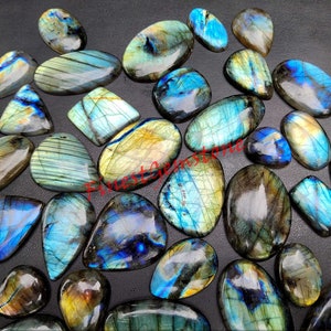 Blauwe flitsende labradoriet. Natuurlijke multi gouden labradoriet edelsteen. WONDERFUL~ cabochon van labradoriet. Spectroliet labradoriet groothandel.