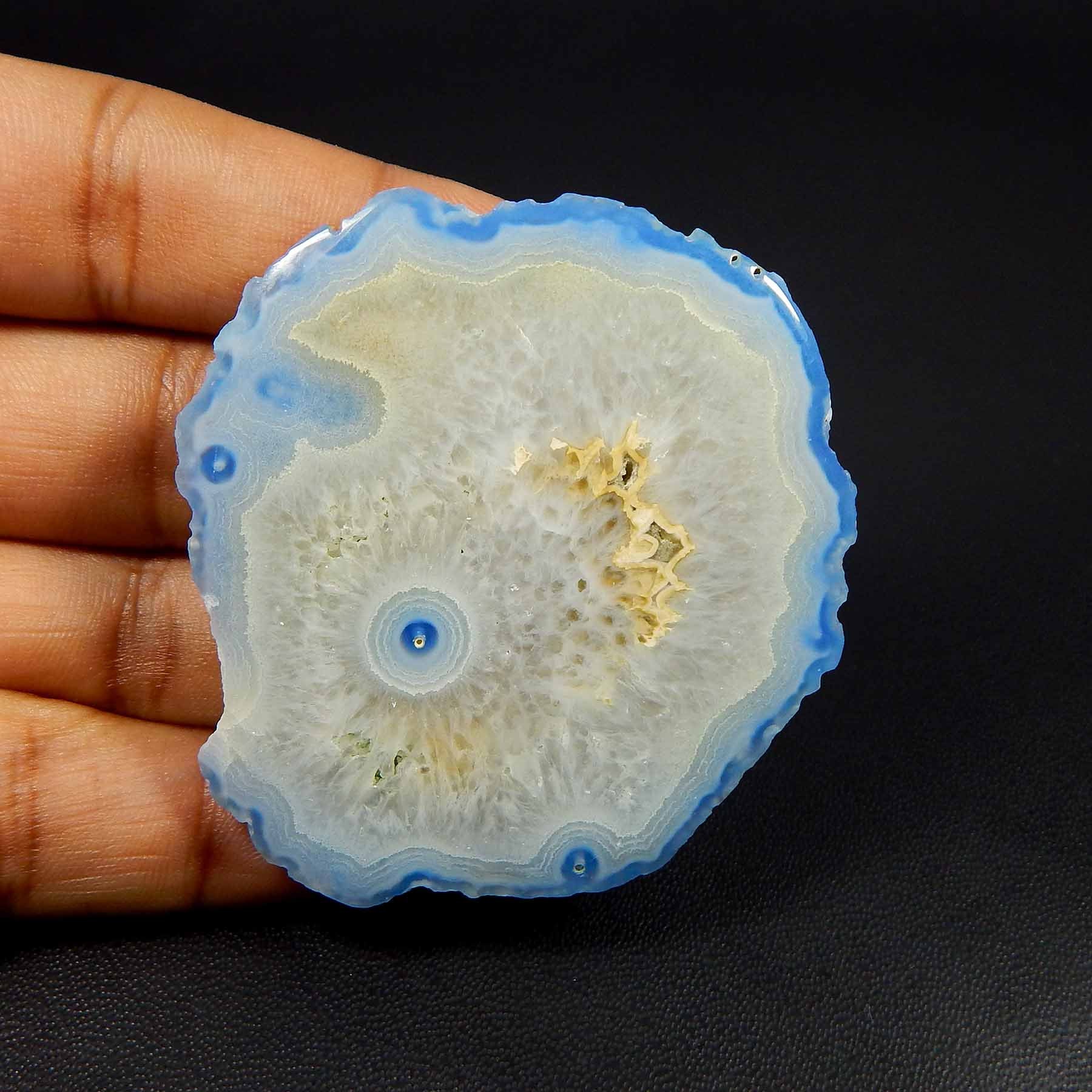 100 Natural Sky Blue Agate Slice Gemstone. ANTIQUE Blue Etsy