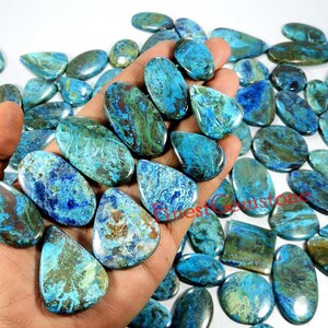 Blue Green Shattuckite Gemstone. Awesome! Shattuckite Cabochon. Natural Shattuckite. Wholesale Lot 62 Pcs 2500 Cts Shattuckite For Jewelry