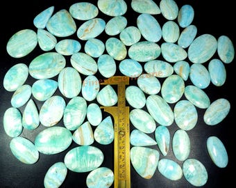 Natural Blue Aragonite Cabochon Gemstone Loose For Jewelry Making Wholesale Lot 60 Pcs2500 Cts