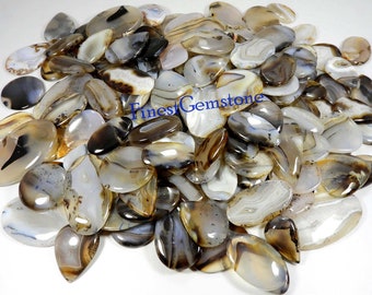 Yellow Montana Agate Cabochon Natural Gemstone Loose For Wire Wrapping 72Pcs Bulk Lot 2500Cts